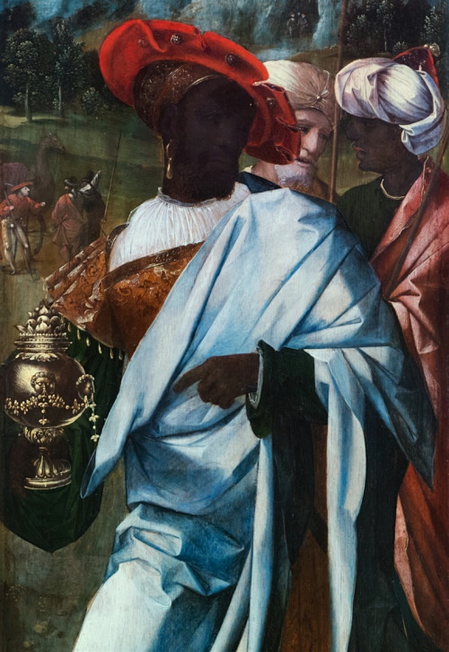 medievalpoc:Triptych with Adoration (detail)Germany (c. 1520-50)Gemäldegalerie, Berlin