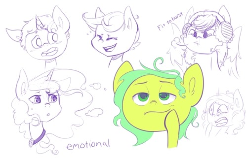 Artist Training Grounds Day four! Theme: Draw an emotional pony / Draw a pony fit to burstFeaturing 