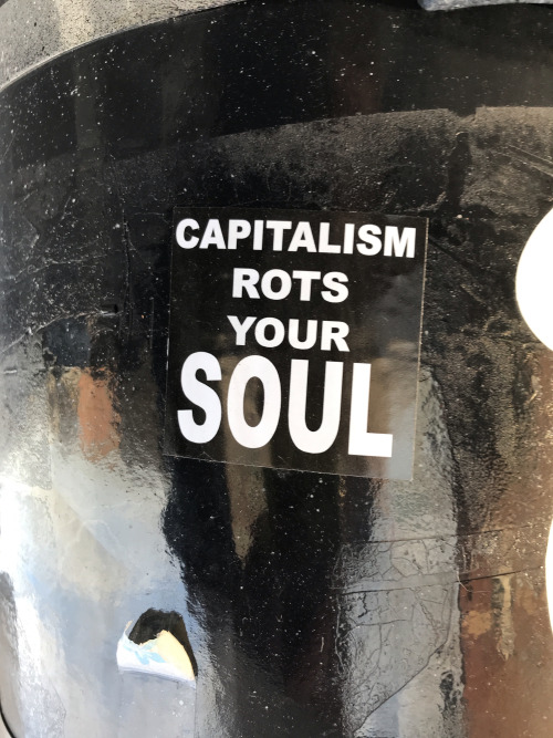 ‘Capitalism Rots Your Soul’Sticker seen in Chicago, Illinois