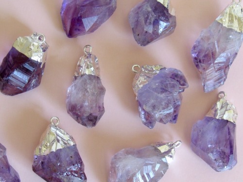 (New!) Silver Dipped Amethyst Necklaces by Kloica Accessories