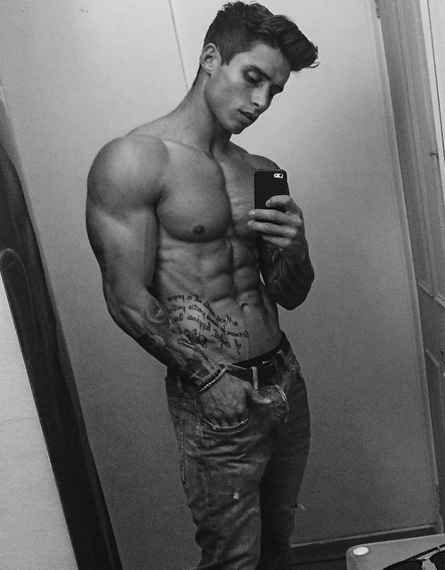 sexy-lads:  Shirtless Adi Gillespie in jeans 