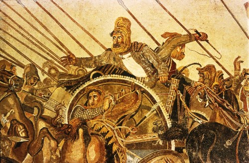 last-of-the-romans:  Details from the Ancient Roman mosaic ‘The Battle between Alexander and Darius’, located at the Naples Archaeological Museum.  