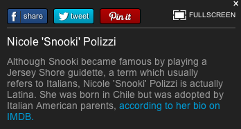 This is news to me, Snooki is Chilena, adopted by Italian-American parents at 6 months.