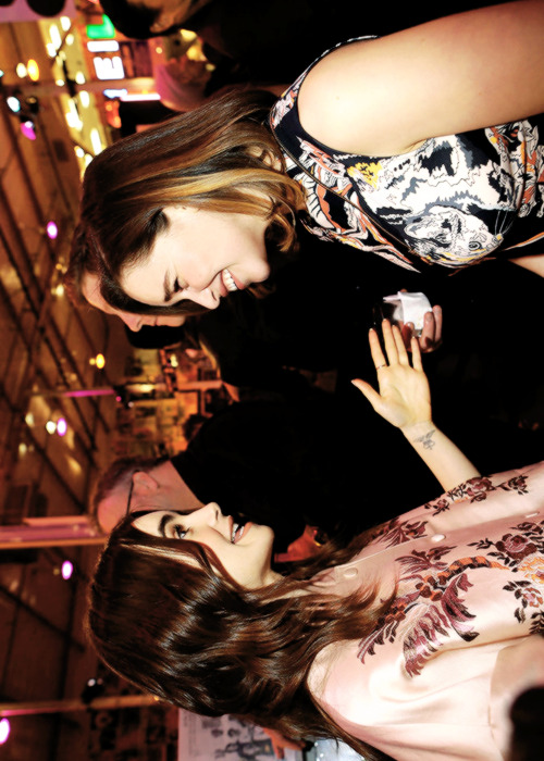 emclarkedaily:  Emilia Clarke with Lily Collins at the Stella McCartney Autumn 2016