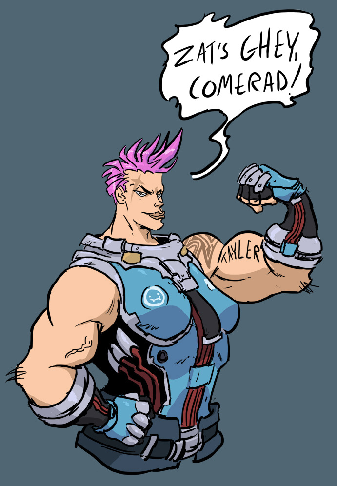 crizmuz art for @hisuiheartsHere’s your Bara-waifu.