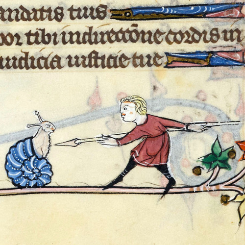 snailfightbook of hours, Metz c. 1295Metz, Bibliothèque municipale, ms. 1588, fol. 139v