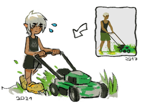 redrawing some old da2 fanart&hellip;because how can i not recreate lawnmower fenris