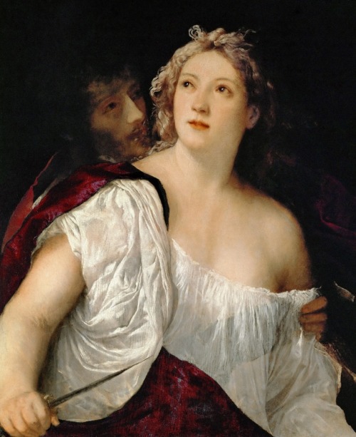 Lucretia and her Husband Lucius Tarquinius Collatinus (1515) by Tiziano