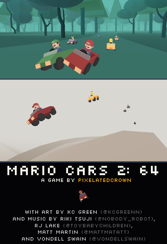 pixelatedcrown:
“ Mario Cars 2: 64 (the long awaited sequel to Mario Cars, 2012) is a game about cars, racing and the notion of whether it be the hand of fate or free will that leads us through this mortal coil. Race with Mario & Friends through...
