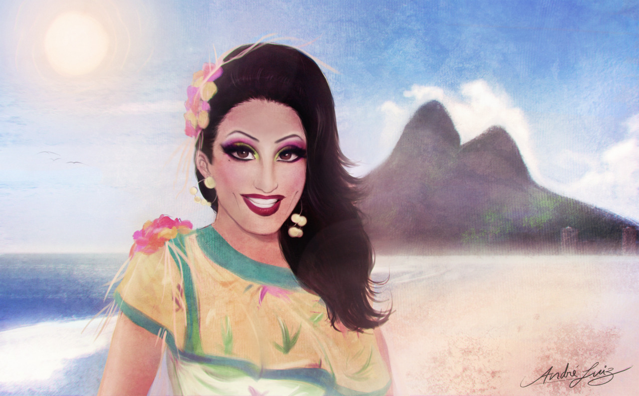 dragracefans:   Miss Bianca Del Rio at the beach in my beautiful city, Rio de Janeiro!