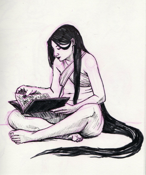 tittyvampire:figure sketches from last week. bookworm witch &amp; disgruntled vampire c:ref: sen