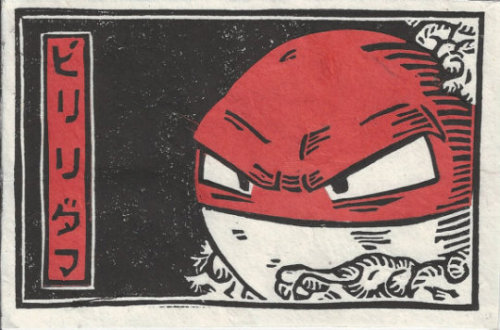 retrogamingblog - Japanese Linocut Pokemon Artwork made...