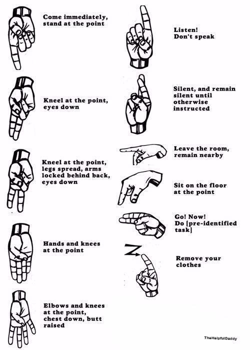 thehelpfuldaddy: Hand Signals For Training  A Compliant Slut 