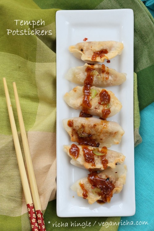 veganinspo:  Gluten Free Potstickers with Sweet & Sour Tempeh Filling