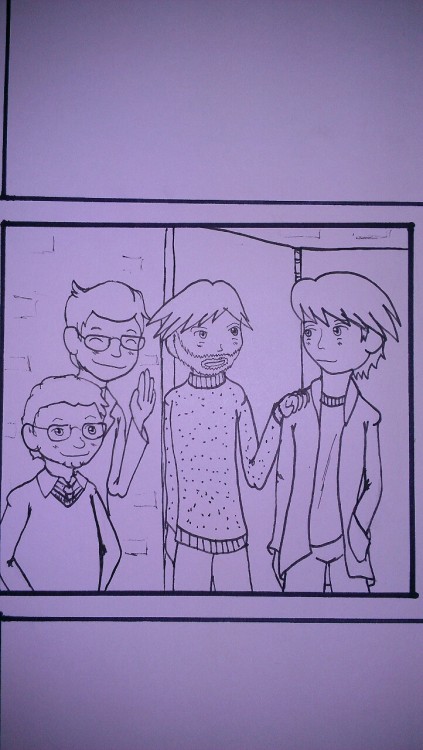 L-R: Harry Secombe, Peter Sellers, Spike Milligan, Peter Cook. I love drawing this comic.