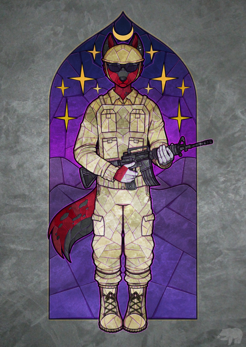 LXII.        Stained Glass Commission for Zane Blackfire’s BF, Nicolas.Character belongs to him (cli