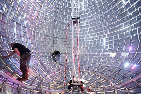 nyctaeus:  Giant disco ball installation by Michel De Broin