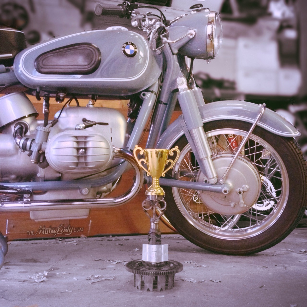 motolady:  My roommate Tim Stafford, who does amazing early BMW motorcycle restoration,