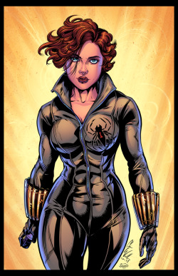 Oldschool Black Widow (MCU) Colored by CdubbArt