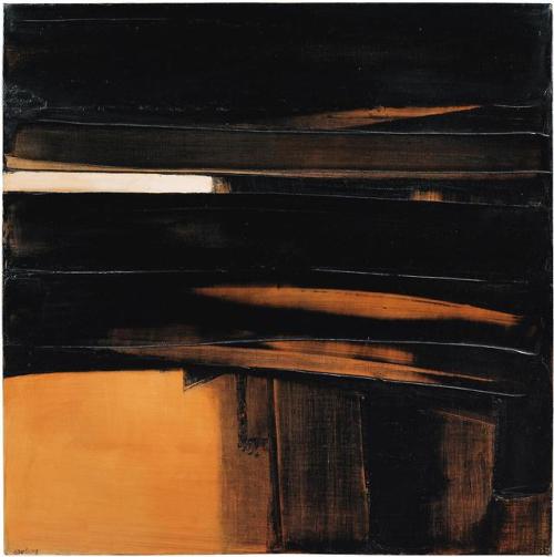 theegoist: Pierre Soulages (French, b. 1919) - Peinture 81 X 81 cm, oil on canvas, 81.00 x 81.00 cm (1978)