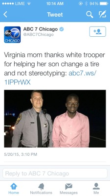 kamikazeruler:  liquidglue:  tfw your mum feels the need to thank the police for not killing you  Smh. This is how you know police brutality is a legit epidemic. “Thank you for not killing my son, officer.“ “No problem, ma'am. It was my privilege.”