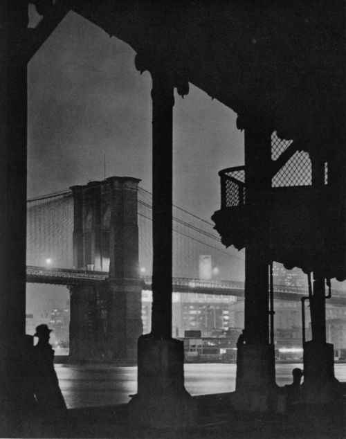 yesterdaysprint:Brooklyn Bridge, New York, 1939