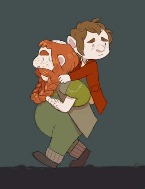 pinkmilkbutt: ( ; _ ; )/~~~  finally finished in the book bilbo gets carried a lot by