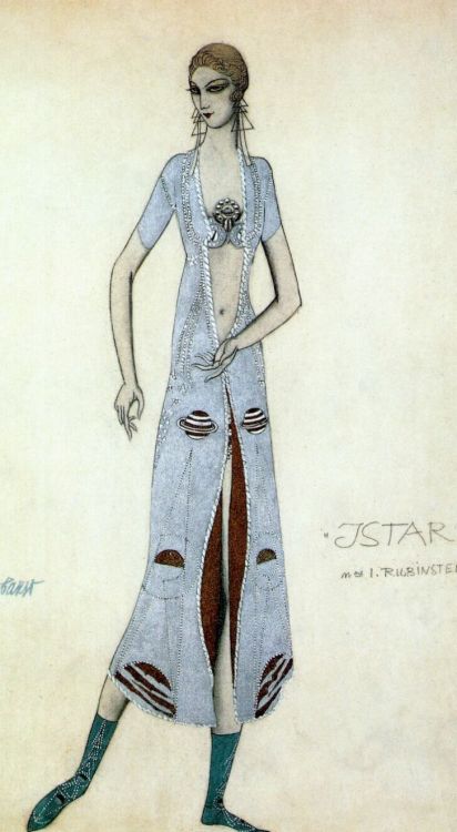 Leon Baskt, costume sketche for Ida Rubinstein, Istar, 1924