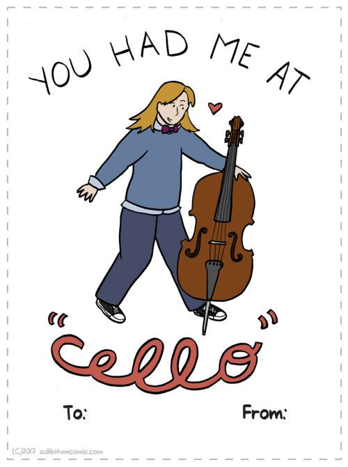 Tell me though is there really any other cello pun for a valentine.This one I posted hi-res here, so