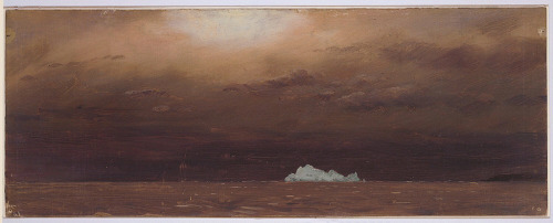 Frederic Edwin Church (American; 1826–1900)Iceberg, New FoundlandBrush and oil paint on paperboard, 