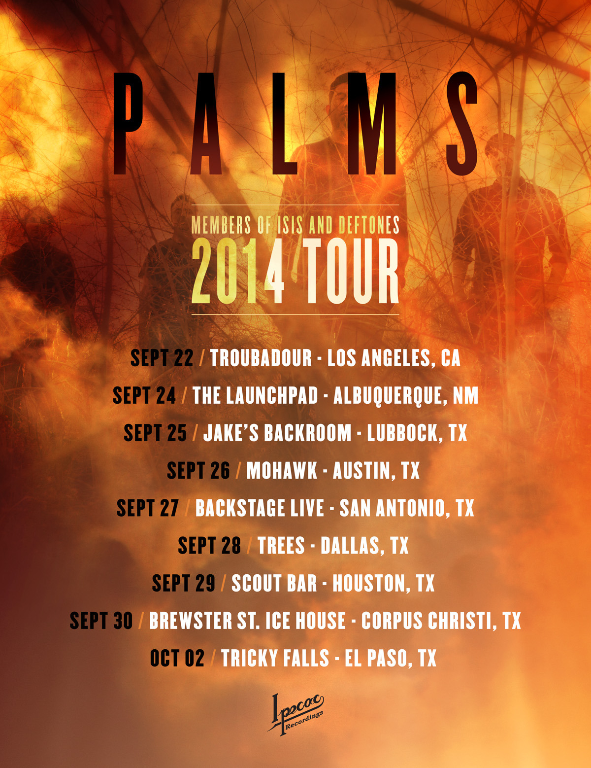 Tickets for our September tour are now on sale. Find info and links to buy tickets here: https://www.facebook.com/palmsband/events