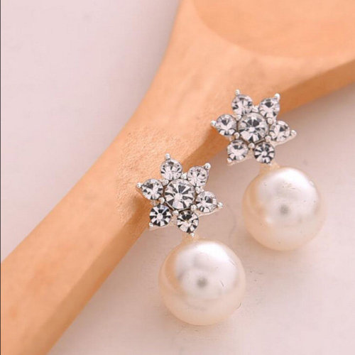 ihellofebruary: Fashion Ear Stud Earrings Silver Round Pearl Star EarringsCheck out HERE20% OFF coup