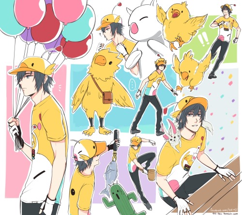 44-tou:  10 000 years later im finally done w this NOCTIS HAVING FUN… <3 at the moogle chocobo festival!! I want the tee… lol 