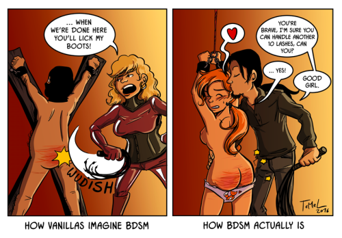 This comic is something like an allegory or a „mood-picture“ for BDSM. Of course session