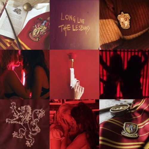 thatgayshitmoodboards: lesbian gryffindor moodboard!