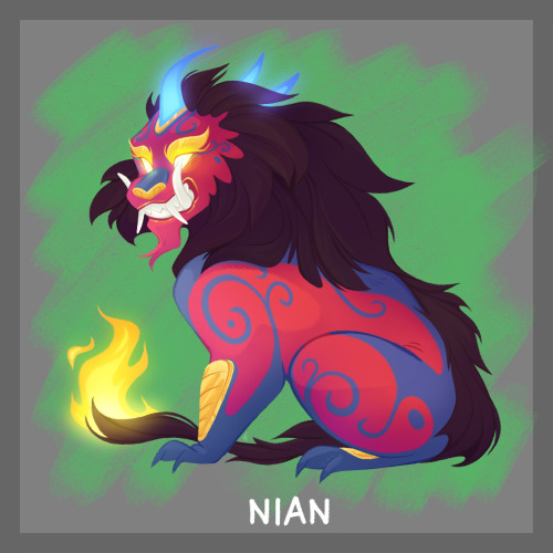 arianwen44:Monster Mash Month Day 13: NianThe obscure nian for today! A mysterious creature that liv