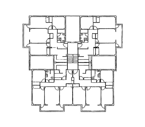 Housing complex at Polígono de ViteSantiago de Compostela, A Coruña, Galicia, Spain; 1972-78Carlos M