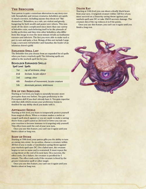 dnd-homebrew5e: Not gonna lie and say that I’m not conflicted on this Patron. A lot of its spe