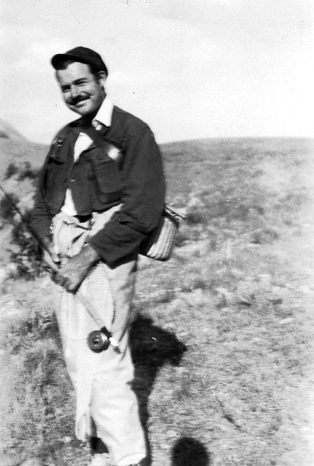 Papa with a fly rod, Wyoming, ca. October/November 1928.