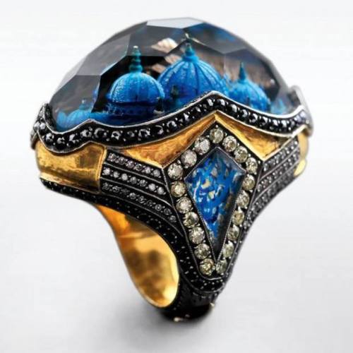  Carved Gemstone Ring by Sevan Bikakci