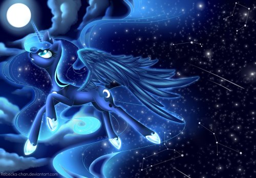kathon:  royalcanterlotvoice:  Princess Luna by *Rebecka-chan  Quiero ir hacia la luna, aunque fuera caminando, quiero que me des tu amor aunque tenga que morir intentándolo