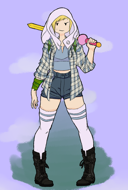official-lyzzystardust: Punk Fionna the Human basically, I bought a flannel hoodie today and drew th