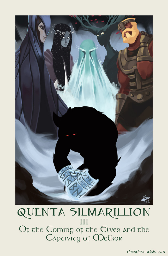 “Silmarillion Chapter 3: Of the Coming of the Elves and the Captivity of Melkor”
“ “But at the last the gates of Utumno were broken and the halls unroofed, and Melkor took refuge in the uttermost pit. Then Tulkas stood forth as champion of the Valar...