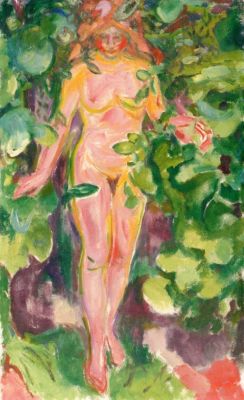 elpasha71:  edvard munch(1863-1944), female nude in the woods, 1919.