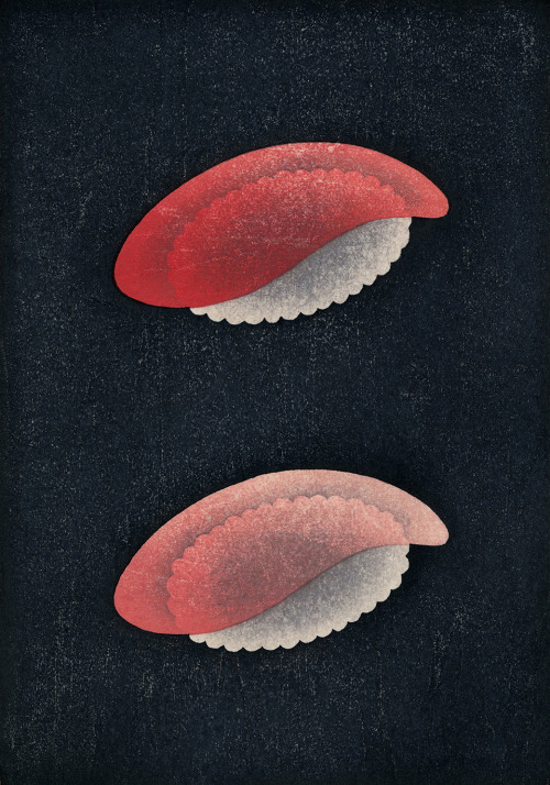 Miyamoto Shoji, Red and Fatty Tunas, 2010. Water-based ink on paper