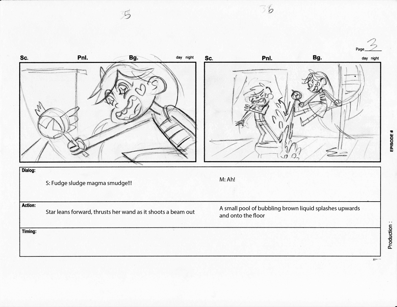 eelhips:  A test I did for Star Vs. The Forces of Evil. To read the full board test