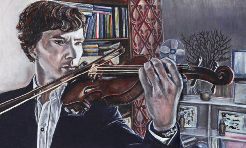 I can’t believe I never shared my Sherlock painting on Tumblr. Ugh, I’m such an airhead 