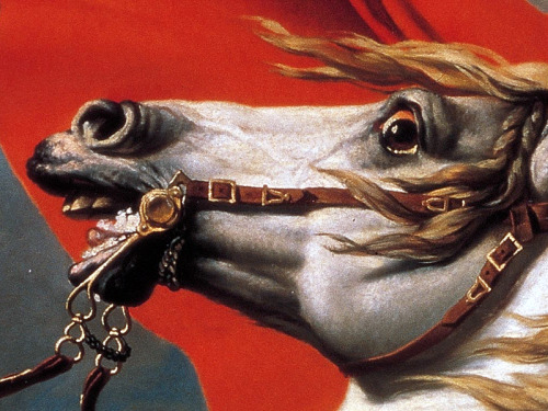 infernalseason:Napoleon Crossing the Alps. Jacques-Louis David. 1803. Whatever you think of Napoleon