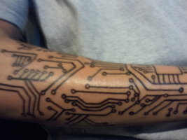 alittlepieceofuniverse:Futuristic, cyber and circuit tattoos IICheck out my another