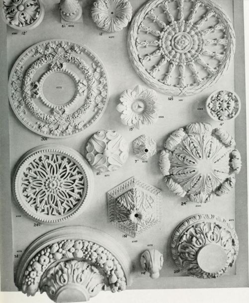 mikasavela:Ceiling patterns, rosettes, ventilators, corniches and moldings from Illustrated Catalogu